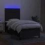 Box spring bed mattress and LED lights black fabric 100x200 cm by , Beds and slatted bases - Ref: Foro24-3134935, Price: 330,...