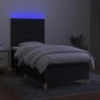 Box spring bed mattress and LED lights black fabric 100x200 cm by , Beds and slatted bases - Ref: Foro24-3135495, Price: 341,...