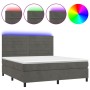 Boxspringbett mit Matratze und dunkelgrauem LED-Samt 180x200 cm von , Betten und Lattenroste - Ref: Foro24-3136198, Preis: 56...