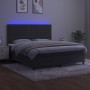 Box spring bed with mattress and LED dark gray velvet 180x200 cm by , Beds and slatted bases - Ref: Foro24-3136198, Price: 56...