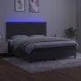 Box spring bed with mattress and LED dark gray velvet 180x200 cm by , Beds and slatted bases - Ref: Foro24-3136198, Price: 54...