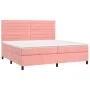 Box spring bed with mattress and LED pink velvet 200x200 cm by , Beds and slatted bases - Ref: Foro24-3136208, Price: 588,82 ...