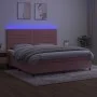 Box spring bed with mattress and LED pink velvet 200x200 cm by , Beds and slatted bases - Ref: Foro24-3136208, Price: 588,82 ...