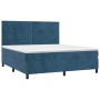 Box spring bed with mattress and LED velvet dark blue 180x200 cm by , Beds and slatted bases - Ref: Foro24-3136201, Price: 61...