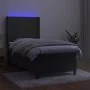 Box spring bed with mattress and LED dark gray velvet 90x200 cm by , Beds and slatted bases - Ref: Foro24-3139602, Price: 314...