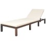 Tumbona con cojín de ratán sintético marrón de vidaXL, Tumbonas - Ref: Foro24-42845, Precio: 141,80 €, Descuento: %