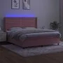 Box spring bed with mattress and LED pink velvet 180x200 cm by , Beds and slatted bases - Ref: Foro24-3139642, Price: 562,89 ...