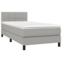 Box spring bed with light gray fabric mattress 80x200 cm by , Beds and slatted bases - Ref: Foro24-3140009, Price: 275,53 €, ...