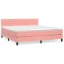 Box spring bed with pink velvet mattress 180x200 cm by , Beds and slatted bases - Ref: Foro24-3141382, Price: 504,75 €, Disco...