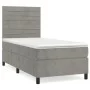 Box spring bed with light gray velvet mattress 90x190 cm by , Beds and slatted bases - Ref: Foro24-3143055, Price: 286,90 €, ...
