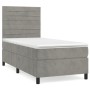 Cama box spring con colchón terciopelo gris claro 90x190 cm de , Camas y somieres - Ref: Foro24-3143055, Precio: 297,45 €, De...