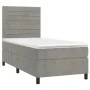 Box spring bed with light gray velvet mattress 90x190 cm by , Beds and slatted bases - Ref: Foro24-3143055, Price: 286,90 €, ...