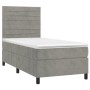 Cama box spring con colchón terciopelo gris claro 90x190 cm de , Camas y somieres - Ref: Foro24-3143055, Precio: 297,45 €, De...