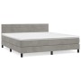 Box spring bed with light gray velvet mattress 180x200 cm by , Beds and slatted bases - Ref: Foro24-3141377, Price: 496,77 €,...