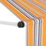 Manual retractable awning 400 cm yellow and blue striped by vidaXL, Awnings - Ref: Foro24-43230, Price: 80,42 €, Discount: %