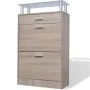 Shoe cabinet with drawer and upper glass shelf wood appearance by , Shoe racks and shoe organizers - Ref: Foro24-241245, Pric...