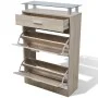 Shoe cabinet with drawer and upper glass shelf wood appearance by , Shoe racks and shoe organizers - Ref: Foro24-241245, Pric...