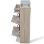 Shoe cabinet with drawer and upper glass shelf wood appearance by , Shoe racks and shoe organizers - Ref: Foro24-241245, Pric...