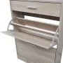 Shoe cabinet with drawer and upper glass shelf wood appearance by , Shoe racks and shoe organizers - Ref: Foro24-241245, Pric...