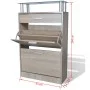 Shoe cabinet with drawer and upper glass shelf wood appearance by , Shoe racks and shoe organizers - Ref: Foro24-241245, Pric...