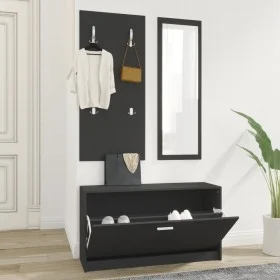 3-in-1 black plywood shoe cabinet set by , Shoe racks and shoe organizers - Ref: Foro24-342571, Price: 94,16 €, Discount: %