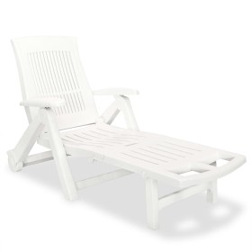 White plastic sun lounger with footrest by , Loungers - Ref: Foro24-43586, Price: 174,16 €, Discount: %