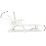 White plastic sun lounger with footrest by , Loungers - Ref: Foro24-43586, Price: 170,74 €, Discount: %