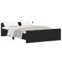 Bed frame with black headboard and footboard 135x190cm by , Beds and slatted bases - Ref: Foro24-3203790, Price: 111,32 €, Di...