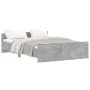 Concrete gray bed frame with headboard and footboard 135x190cm by , Beds and slatted bases - Ref: Foro24-3203792, Price: 130,...