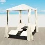 Double sun lounger with black synthetic rattan curtains by vidaXL, Outdoor beds - Ref: Foro24-42891, Price: 401,54 €, Discoun...