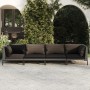 4-teilige Gartensofas und dunkelgraue Kissen aus synthetischem Rattan von , Gartensets - Ref: Foro24-3099816, Preis: 392,38 €...