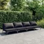 4-piece garden sofas and dark gray synthetic rattan cushions by , Garden sets - Ref: Foro24-3099814, Price: 368,87 €, Discoun...