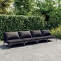 Sofás de jardín 4 piezas y cojines ratán sintético gris oscuro | Foro24.es | Tu tienda online para hogar, jardín y más Foro24.es