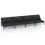 4-piece garden sofas and dark gray synthetic rattan cushions by , Garden sets - Ref: Foro24-3099814, Price: 368,87 €, Discoun...
