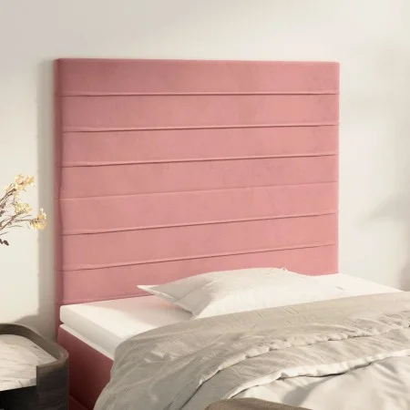 Cabeceros 2 unidades de terciopelo rosa 100x5x78/88 cm de , Cabeceros y pies de cama - Ref: Foro24-3116519, Precio: 58,37 €, ...