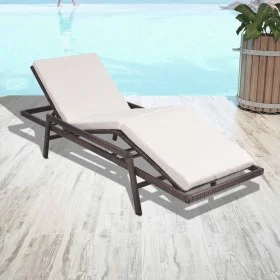 Liege mit braunem synthetischem Rattankissen von vidaXL, Liegen - Ref: Foro24-43107, Preis: 129,92 €, Rabatt: %