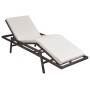 Liege mit braunem synthetischem Rattankissen von vidaXL, Liegen - Ref: Foro24-43107, Preis: 131,26 €, Rabatt: %