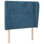 Cabecero con orejas de terciopelo azul oscuro 93x23x118/128 cm de , Cabeceros y pies de cama - Ref: Foro24-3118136, Precio: 7...