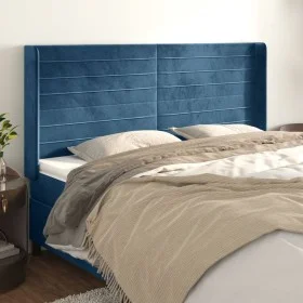 Kopfteil mit dunkelblauen Samtohren 183x16x118/128 cm von , Kopf- und Fußteile - Ref: Foro24-3119784, Preis: 120,42 €, Rabatt: %