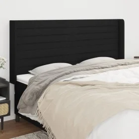 Headboard with black fabric ears 203x16x118/128 cm by , Headboards and footboards - Ref: Foro24-3119744, Price: 111,27 €, Dis...