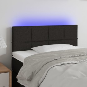 Cabecero con LED de tela negro 90x5x78/88 cm de , Cabeceros y pies de cama - Ref: Foro24-3121596, Precio: 36,22 €, Descuento: %
