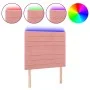 Pink velvet headboard with LED lights 90x5x118/128 cm by , Headboards and footboards - Ref: Foro24-3122605, Price: 65,24 €, D...