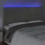 Hellgraues Samtkopfteil mit LED-Leuchten, 180 x 5 x 118/128 cm von , Kopf- und Fußteile - Ref: Foro24-3122624, Preis: 93,01 €...