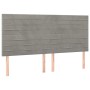 Hellgraues Samtkopfteil mit LED-Leuchten, 180 x 5 x 118/128 cm von , Kopf- und Fußteile - Ref: Foro24-3122624, Preis: 94,07 €...