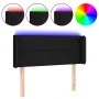 Black fabric headboard with LED 93x16x78/88 cm by , Headboards and footboards - Ref: Foro24-3123220, Price: 46,91 €, Discount: %