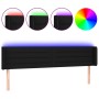 Kopfteil aus schwarzem Stoff mit LED 203x16x78/88 cm von , Kopf- und Fußteile - Ref: Foro24-3123400, Preis: 73,58 €, Rabatt: %