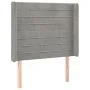 Light gray velvet headboard with LED 93x16x118/128 cm by , Headboards and footboards - Ref: Foro24-3124224, Price: 66,65 €, D...