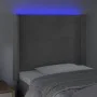 Light gray velvet headboard with LED 93x16x118/128 cm by , Headboards and footboards - Ref: Foro24-3124224, Price: 66,65 €, D...