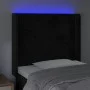 Cabecero con LED de terciopelo negro 93x16x118/128 cm de , Cabeceros y pies de cama - Ref: Foro24-3124226, Precio: 82,13 €, D...