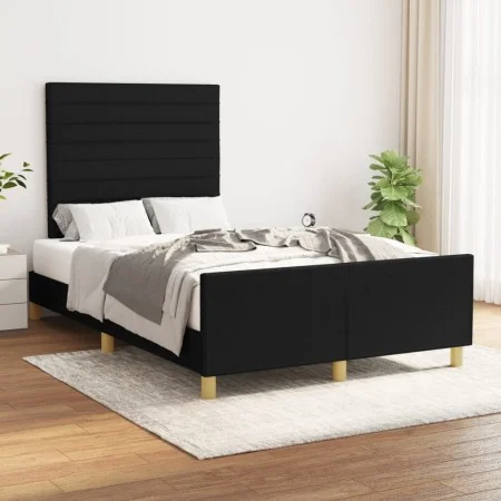 Bed frame with black fabric headboard 120x200 cm by , Beds and slatted bases - Ref: Foro24-3125124, Price: 171,03 €, Discount: %